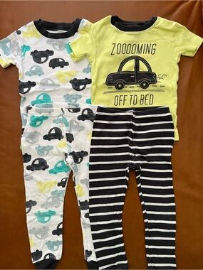 CARTERS Short Sleeve Car Print PJs Bundle, 3T